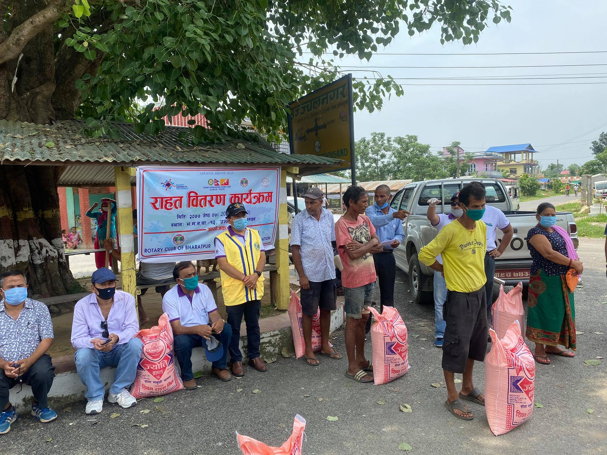 Food Materials and Masks Distribution to Handicapped Community