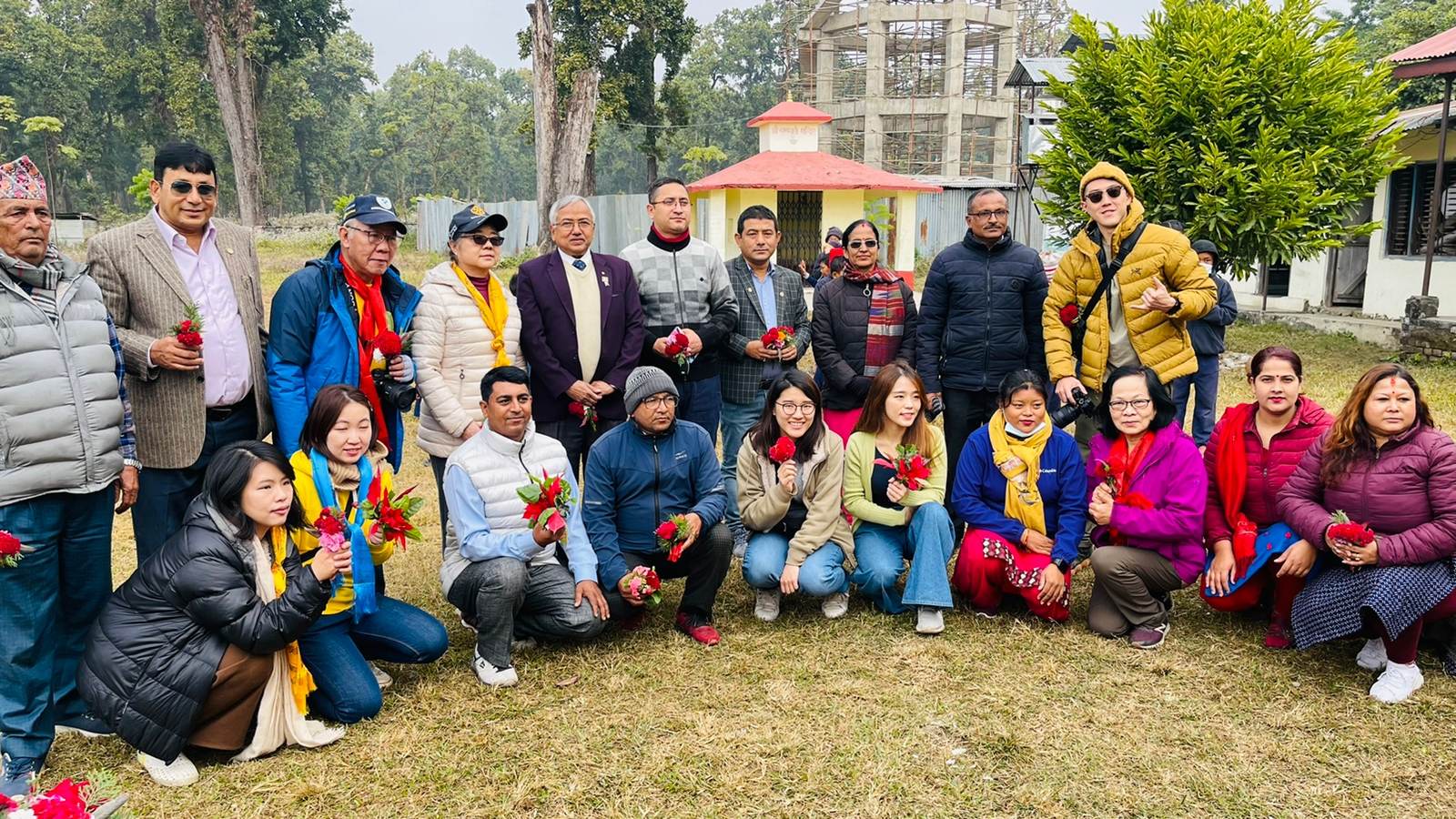 Jakhadimai Basic School visit with the Rotary Club of Pingcheng Landseed, Taiwan